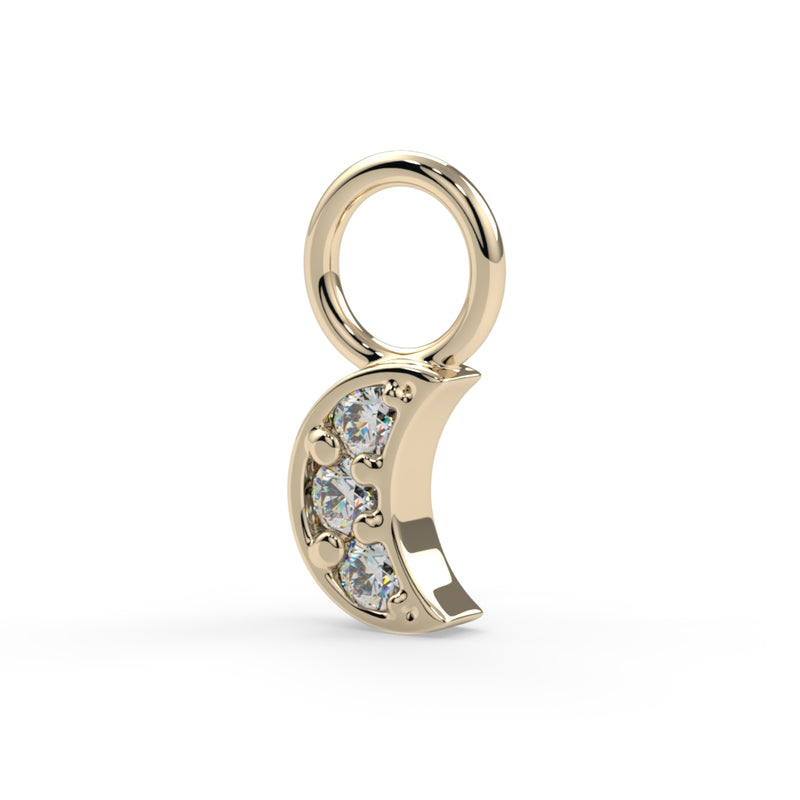 3mm Pave Moon Charm