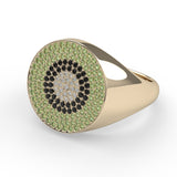 Kiwi Diamond Pave Signet Ring