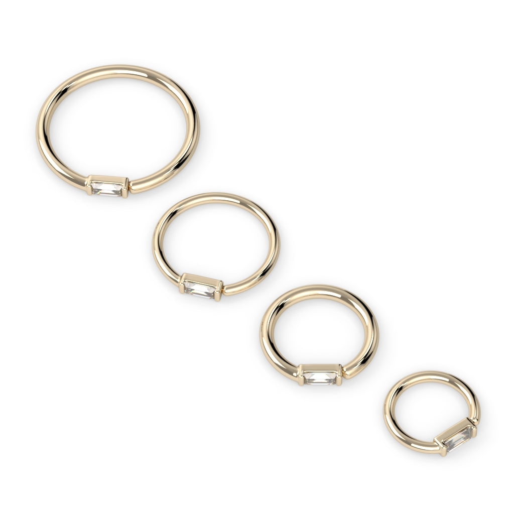 Channel-Set Baguette Fixed Bead Ring