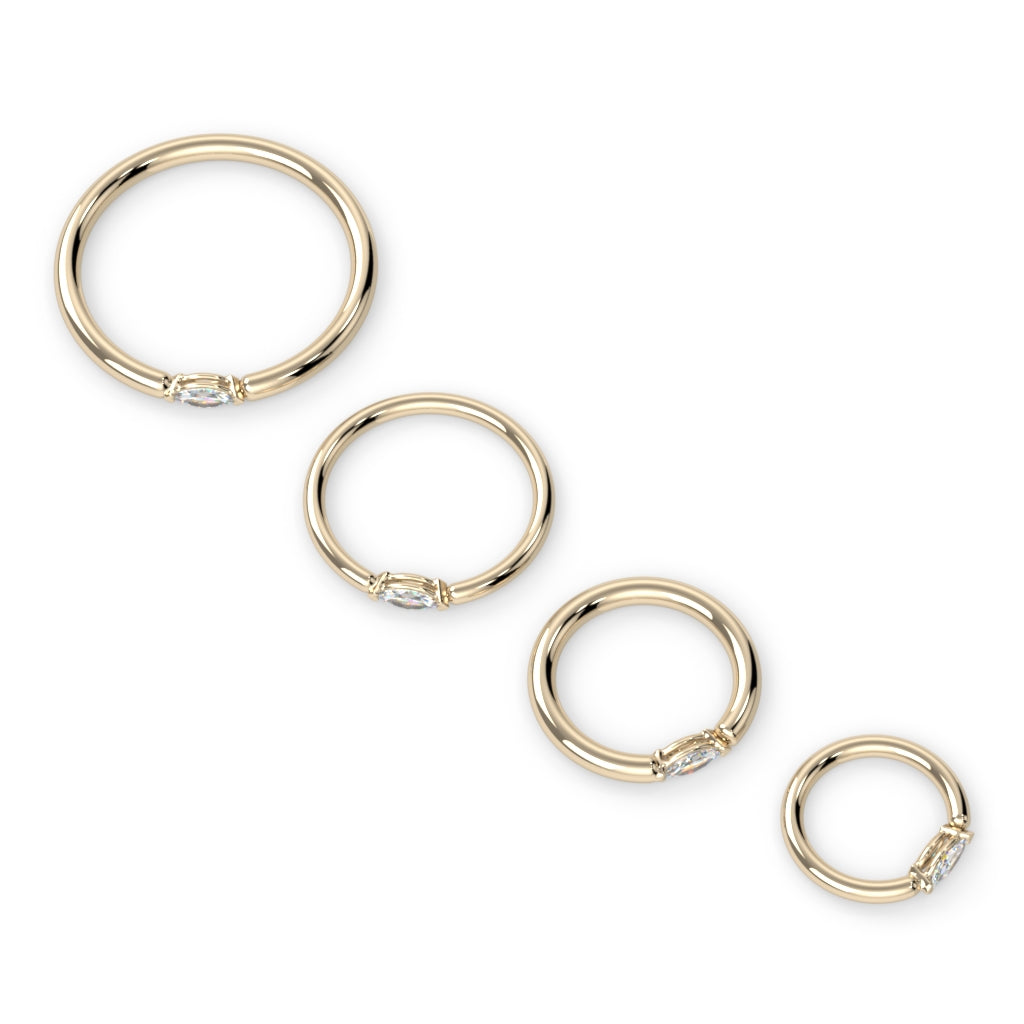 Marquise Prong Fixed Bead Ring