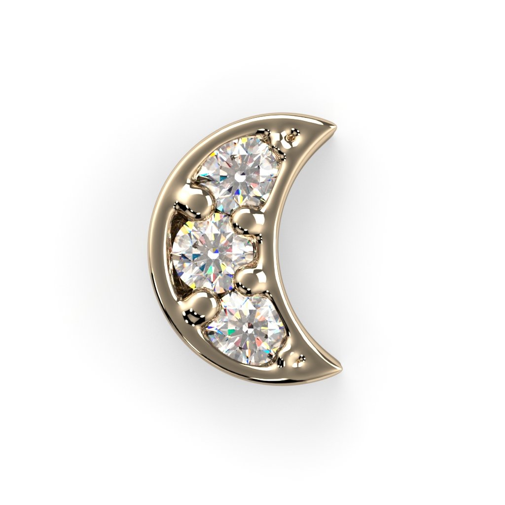 3mm Pave Moon End