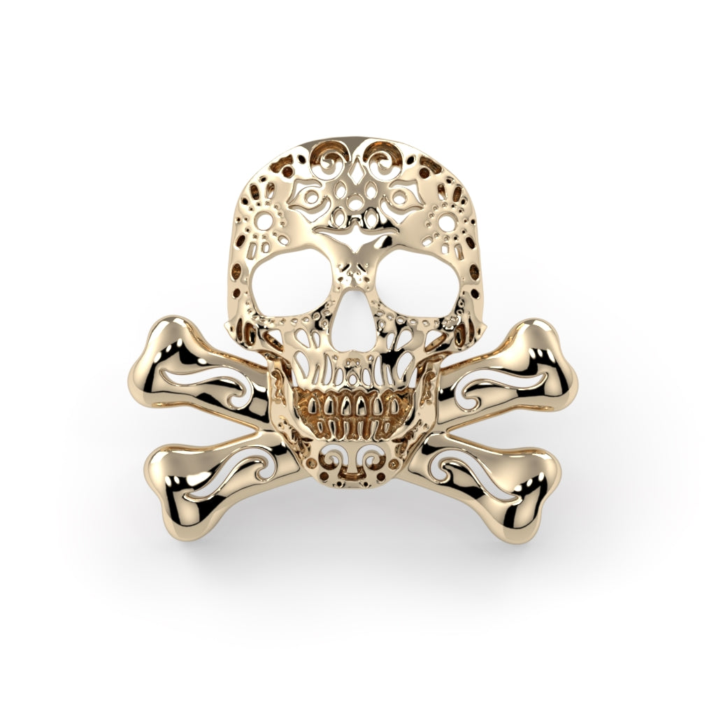 アクセサリー Gold&Silver Skull With Triangle WireRing Gaborartory Pure Gold Wrap Quarter Skull With Half Triangle