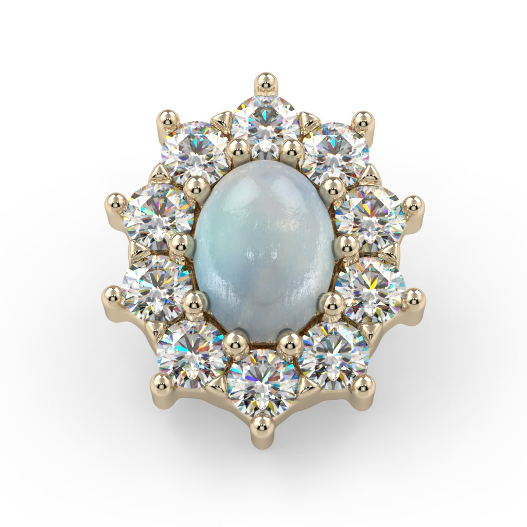Victorian Oval Cabochon Cluster End
