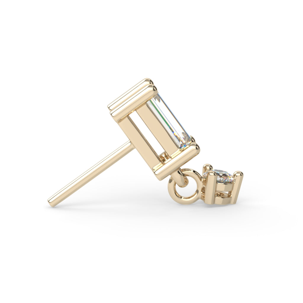 Prong-Set Baguette Dangle End