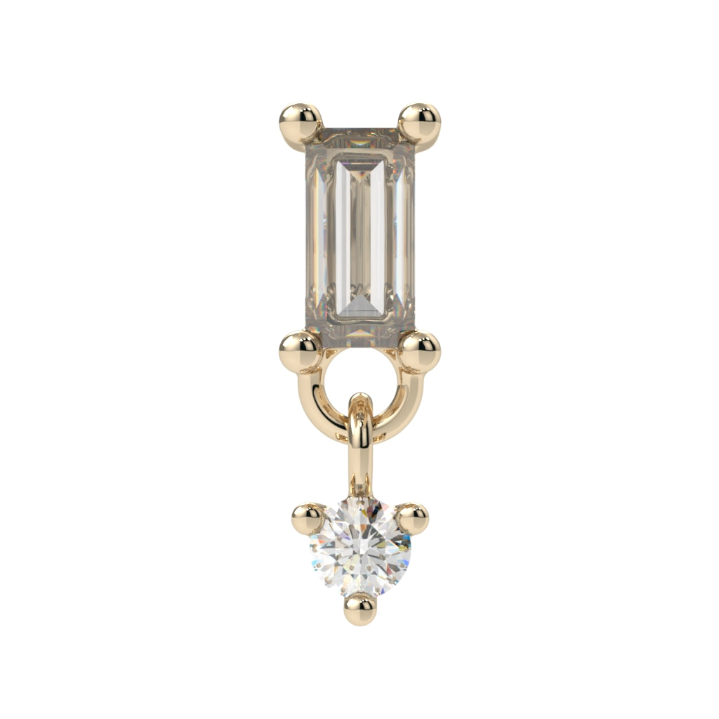 Prong-Set Baguette Dangle End