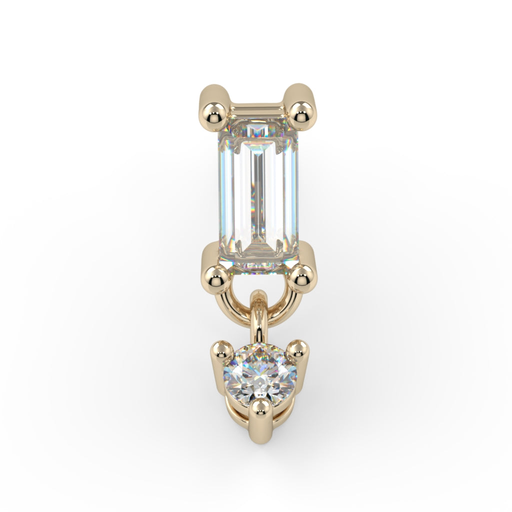 Prong-Set Baguette Dangle End