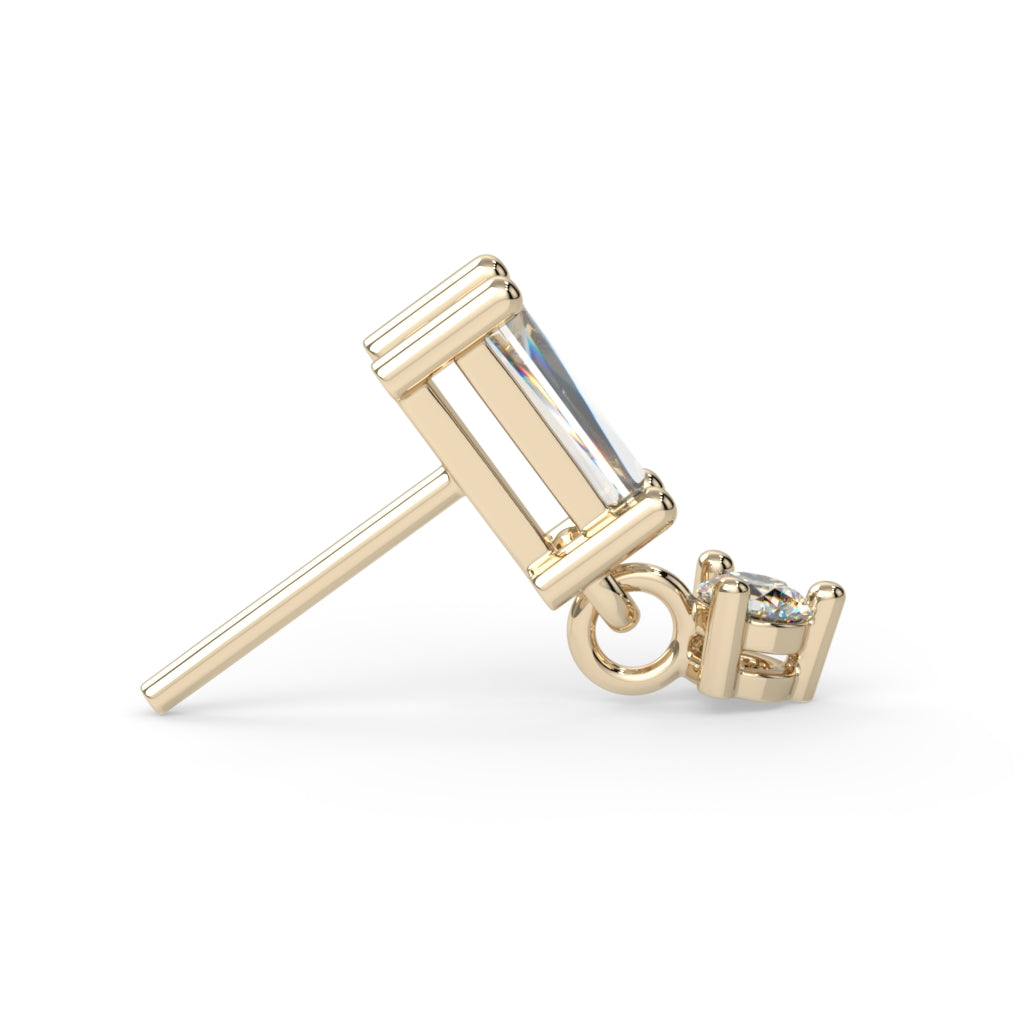 Prong-Set Tapered Baguette Dangle End