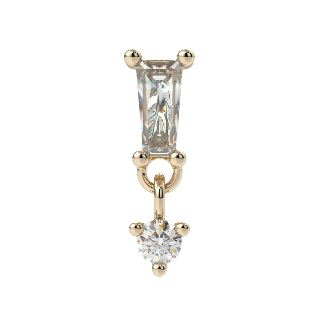 Prong-Set Tapered Baguette Dangle End