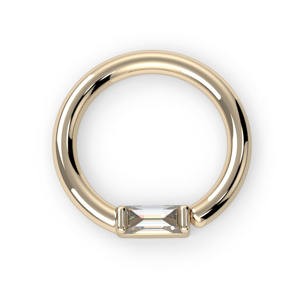 Channel-Set Baguette Fixed Bead Ring