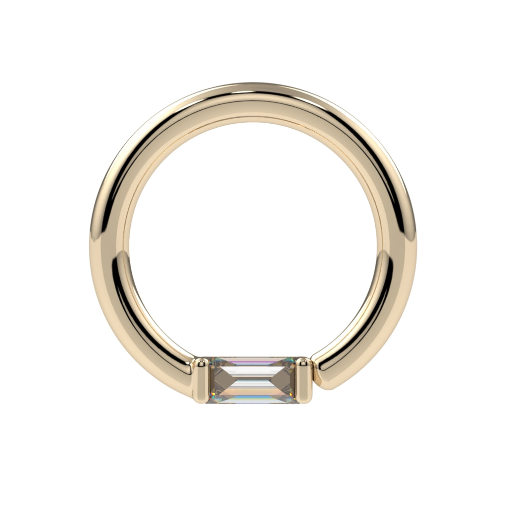 Channel-Set Baguette Fixed Bead Ring