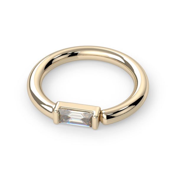 Side-Set Channel-Set Baguette Fixed Bead Ring