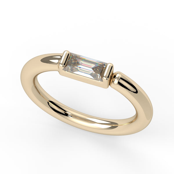 Side-Set Channel-Set Baguette Fixed Bead Ring