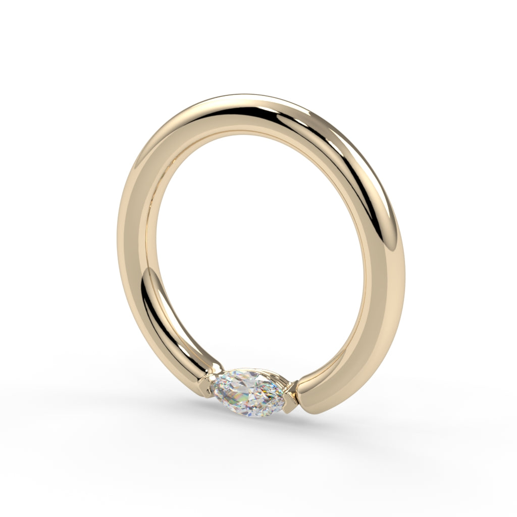 Marquise Prong Fixed Bead Ring