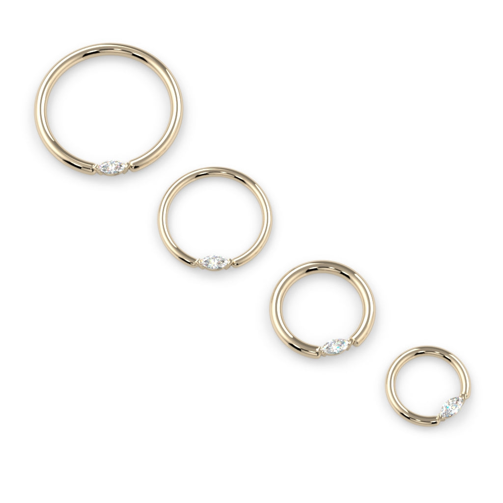 Marquise Prong Fixed Bead Ring