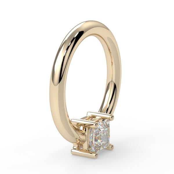 Prong-Set Princess-Cut Fixed Bead Ring