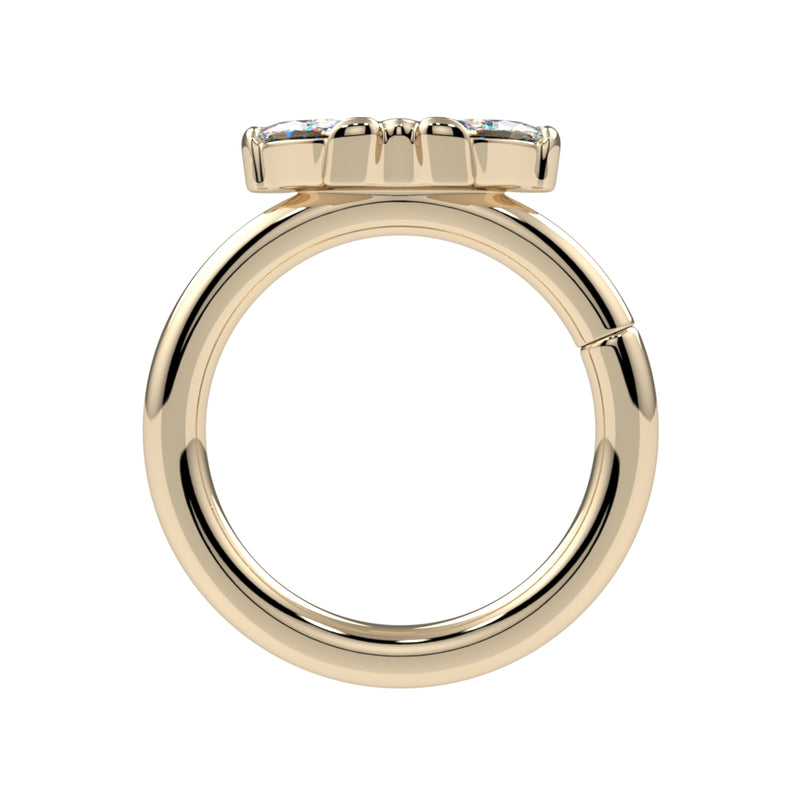 Side-Set Triple Marquise Seam Ring
