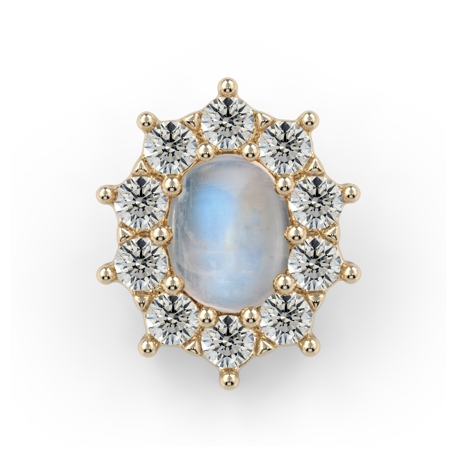 Victorian Oval Cabochon Cluster End--CG17534