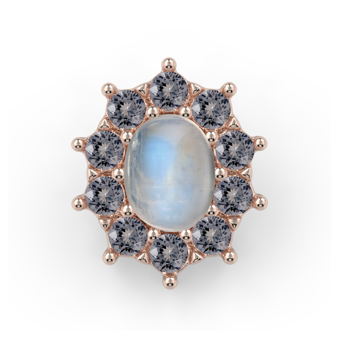 Victorian Oval Cabochon Cluster End--CG18578