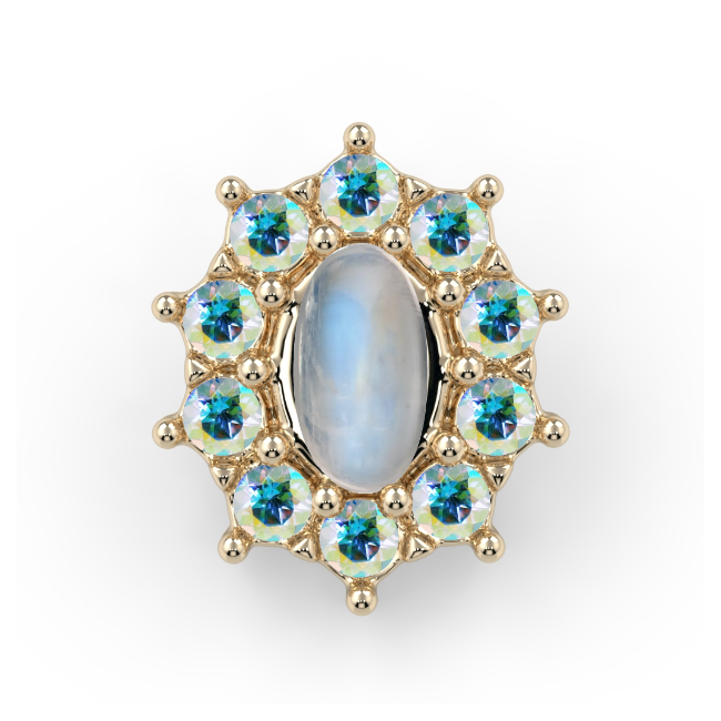 Victorian Oval Cabochon Cluster End--CG28465