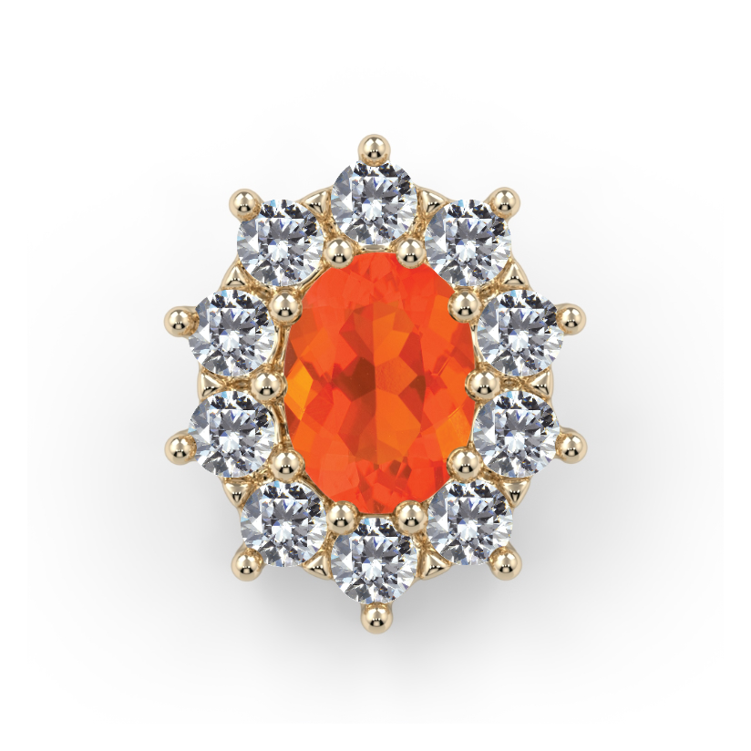 Victorian Oval Cabochon Cluster End--CG28912