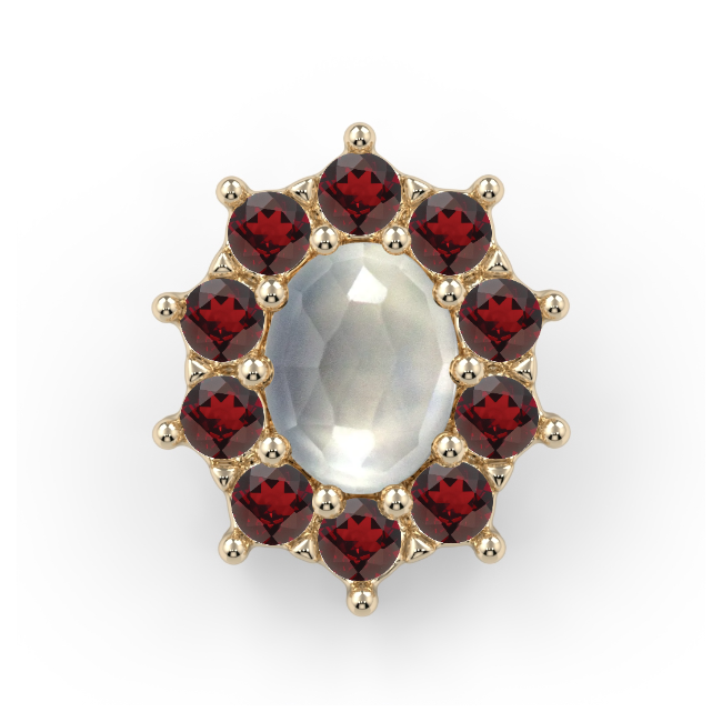 Victorian Oval Cabochon Cluster End--CG32947