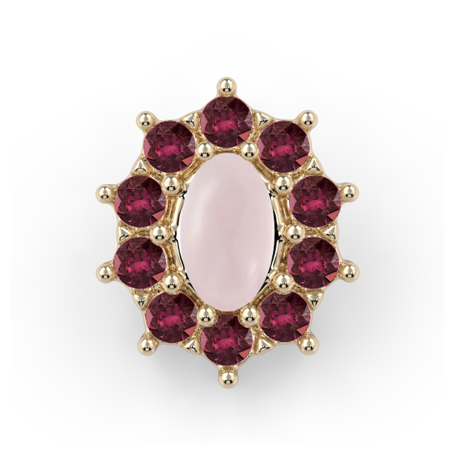Victorian Oval Cabochon Cluster End--CG33045