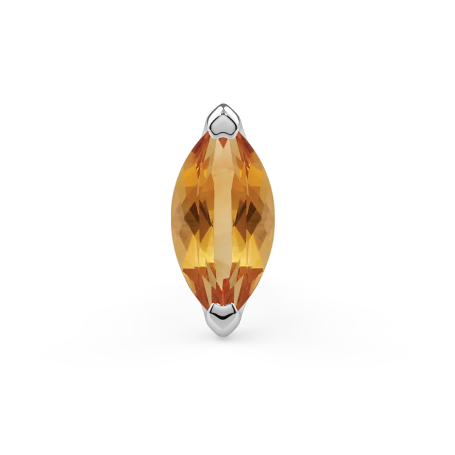 Low-Profile Marquise Prong End - 4x2mm Marquise Citrine Faceted AA