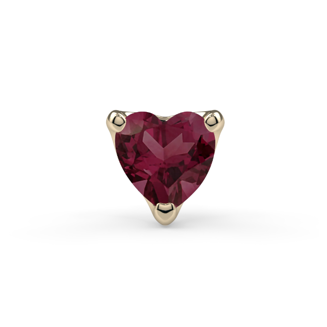 Low-Profile Heart Prong End - Rhodolite Garnet AA 3x3mm Genuine Heart Shape Faceted