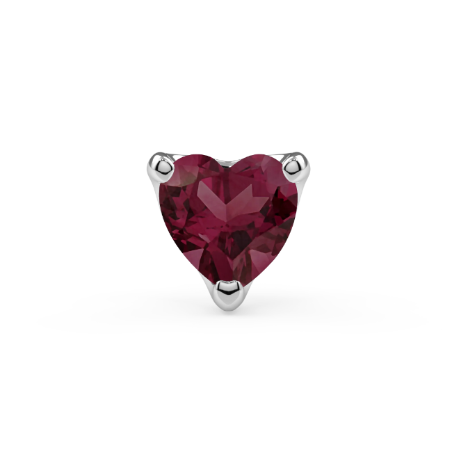 Low-Profile Heart Prong End - Rhodolite Garnet AA 3x3mm Genuine Heart Shape Faceted