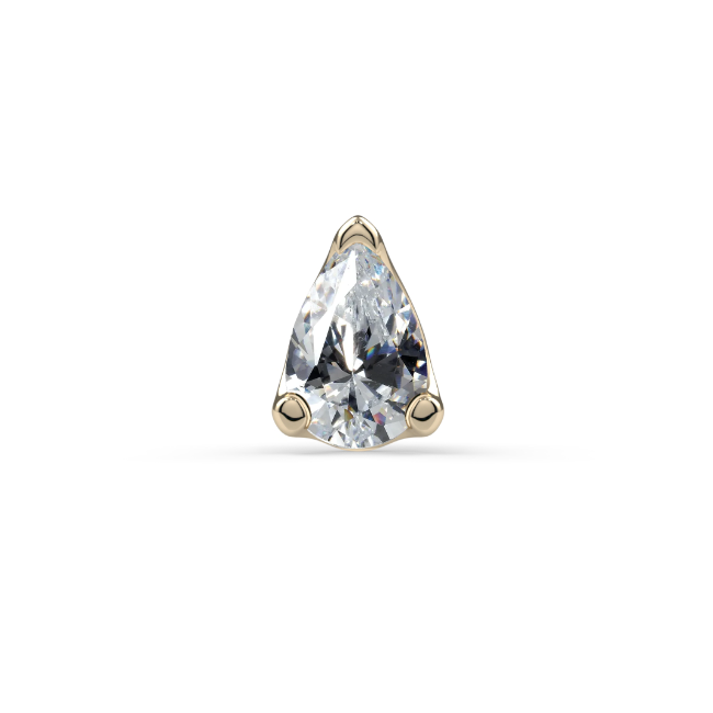 Low-Profile Pear Prong End - 3x2mm Pear Shaped VS1 Diamond
