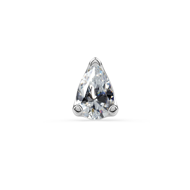 Low-Profile Pear Prong End - 3x2mm Pear Shaped VS1 Diamond