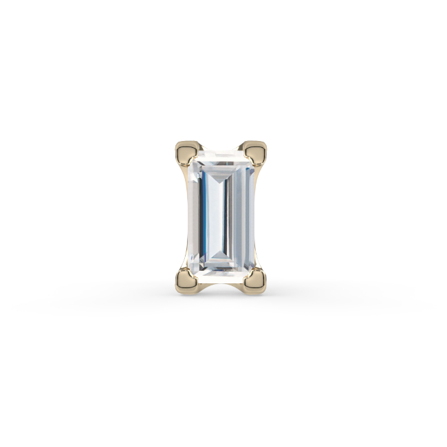 Low-Profile Baguette Prong End - 3x1.5mm Baguette Moissanite Lab-Grown