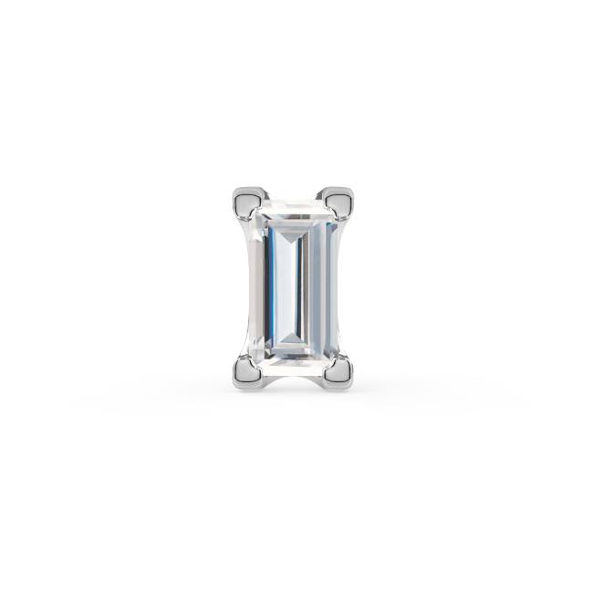 Low-Profile Baguette Prong End - 3x1.5mm Baguette Moissanite Lab-Grown