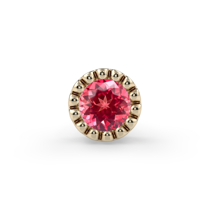 Milgrain Bezel End - 2mm Padparadscha Winza Sapphire Faceted Round