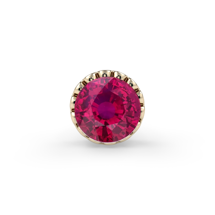 Milgrain Bezel End - Ruby A 2.5mm Genuine Round Faceted