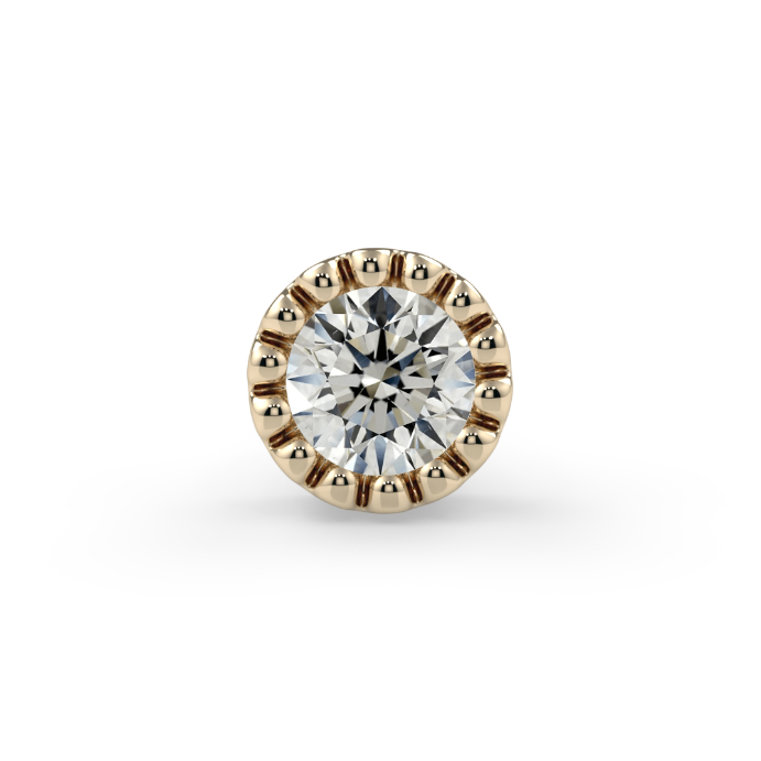 Milgrain Bezel End - 2mm Round Diamond VS1