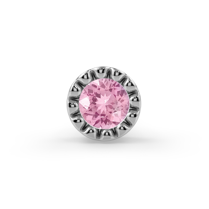 Milgrain Bezel End - Pink Sapphire A 1.5mm Genuine Round