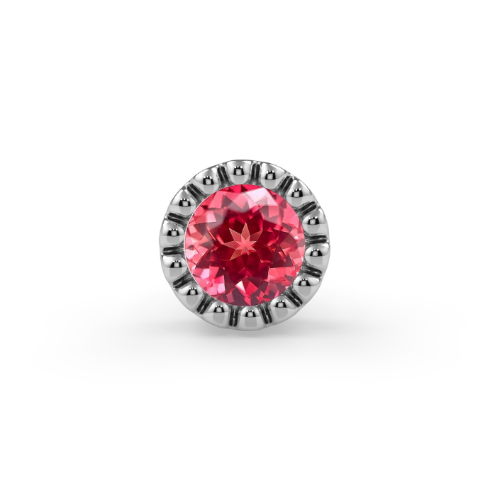 Milgrain Bezel End - 2mm Padparadscha Winza Sapphire Faceted Round