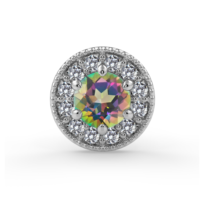 Catherine End - Mystic Topaz AA 3mm Genuine Round Faceted, 0.9mm VS1 Diamond Round