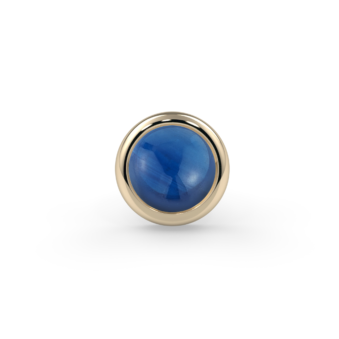 Cabochon Bezel End - Blue Sapphire A 3mm Genuine Round Cabochon