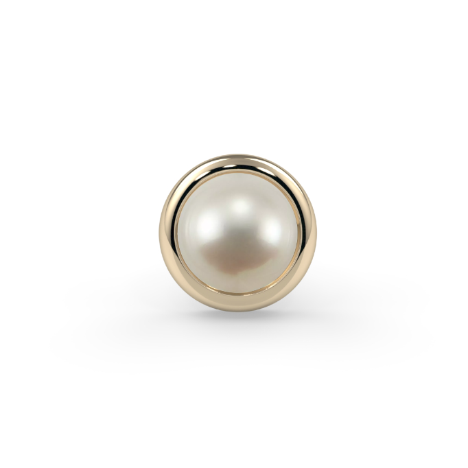 Cabochon Bezel End - Pearl Standard 3mm Genuine Round