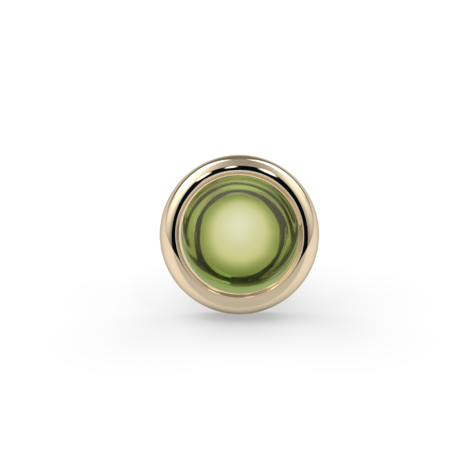 Cabochon Bezel End - Peridot AA 3mm Genuine Round Cabochon