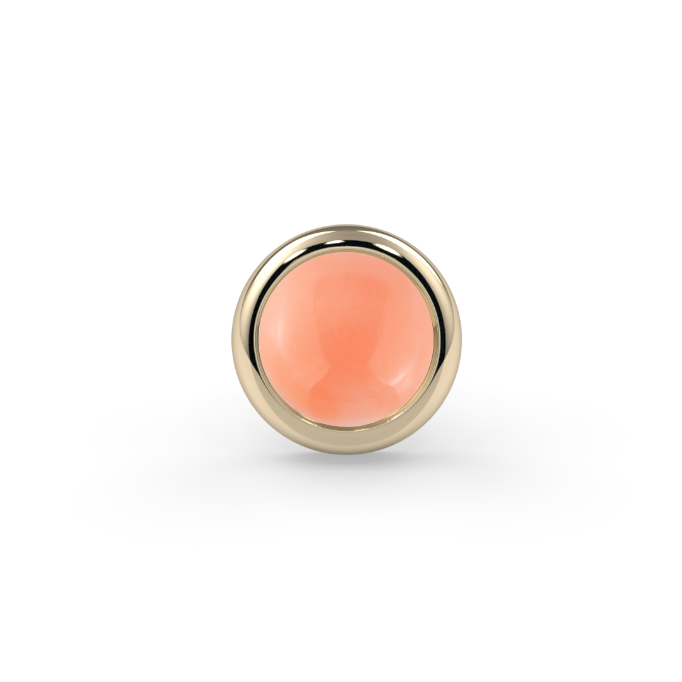 Cabochon Bezel End - Coral Standard 3mm Genuine Round Cabochon