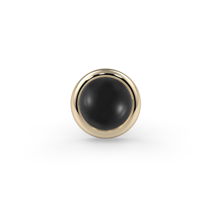 Cabochon Bezel End - Onyx Standard 3mm Genuine Round Cabochon