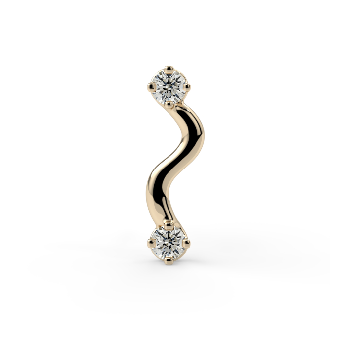 Squiggle 2 End - 1.7mm Round Diamond VS1