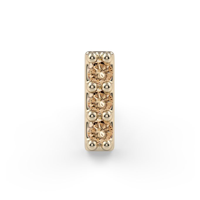 Gem Bar End - Champagne Diamond SI1 1.25mm Genuine Round