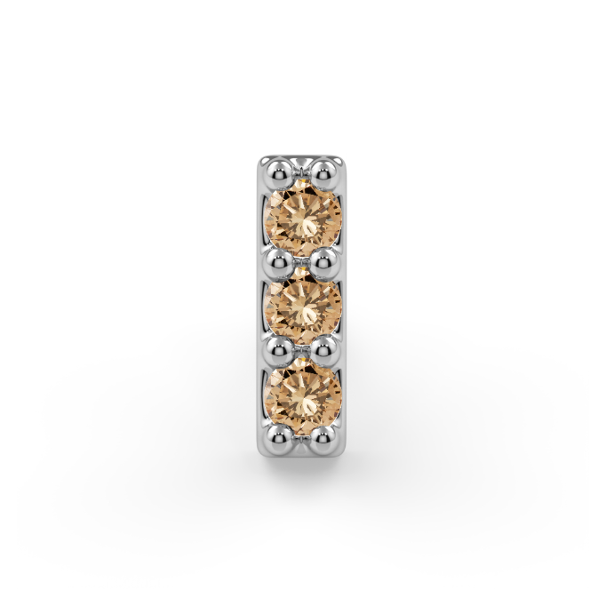 Gem Bar End - Champagne Diamond SI1 1.25mm Genuine Round