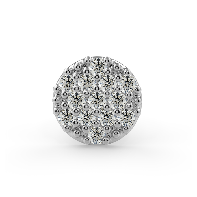 Pave Disc End - 0.8mm Round Diamond VS1