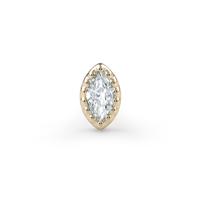 Milgrain Marquise Bezel End - 2.5x1.25 mm VS GHI Marquise Diamond