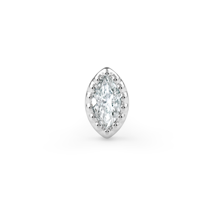 Milgrain Marquise Bezel End - 2.5x1.25 mm VS GHI Marquise Diamond